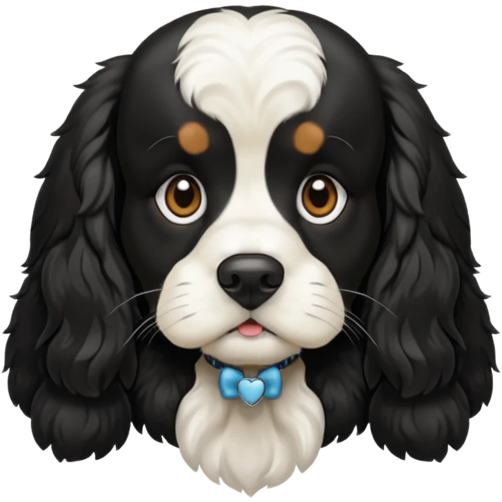 black and white cocker spaniel emoji