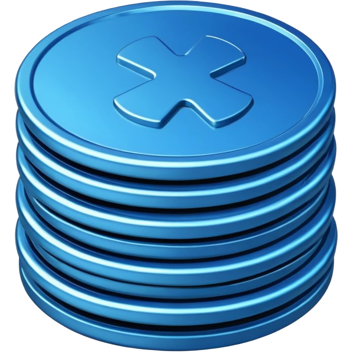 blue stack of coins emoji