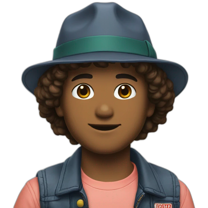 Dustin de StrangerThings qui sourit emoji