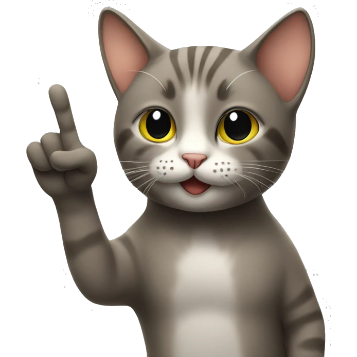 Cat doing peace sign emoji