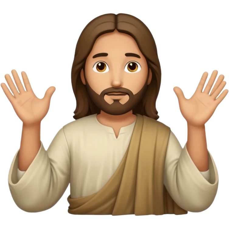 Jesus holding hands out emoji