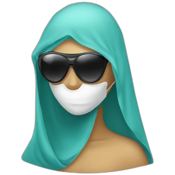 veiled woman with mask and sunglass emoji