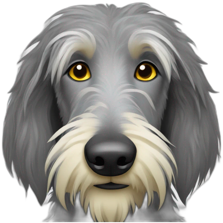 Scottish deerhound with yellow fur, white nose emoji