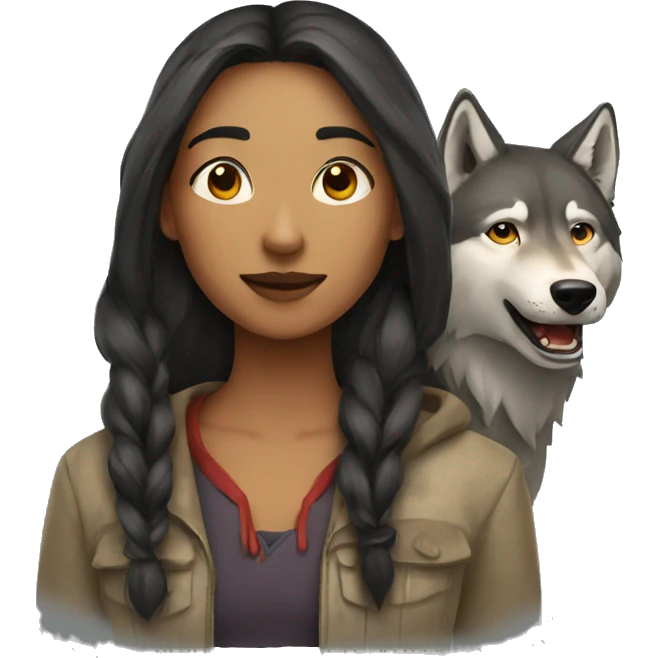humans and wolves emoji