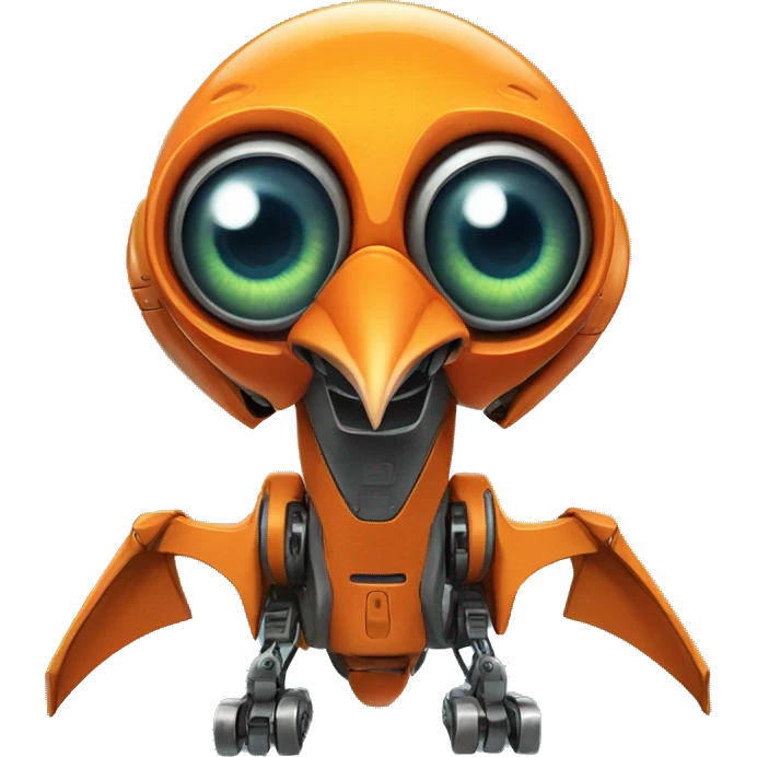 orange pterodactyl robot mechanical with one eye emoji