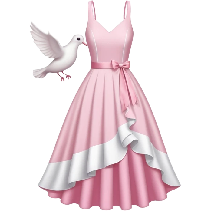 Pink and white simple hocross with a dove  emoji