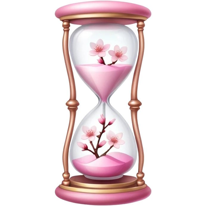 Pink pastel and white gradient Cherry Blossom hourglass emoji