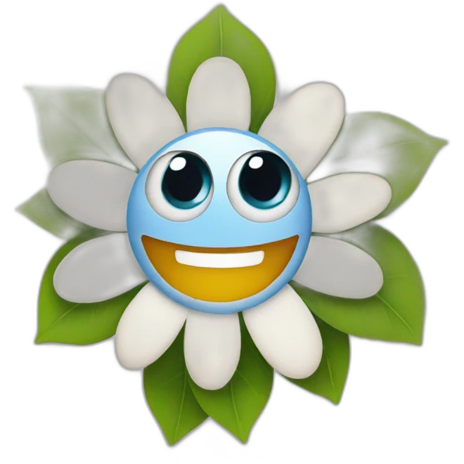 flower with eye and smile emoji
