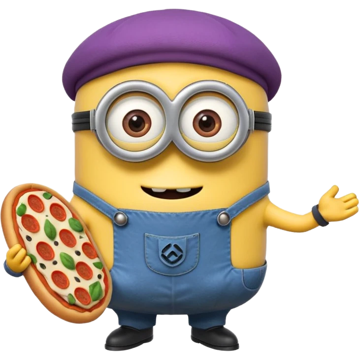 un minions  del cartone animato con la pelle di colore viola e che abbiamo il pizzetto come barba emoji