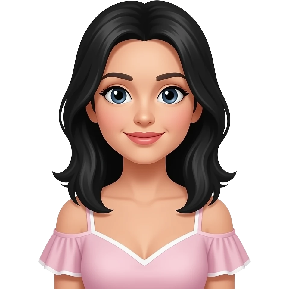 Weiblichere kleidung, längere schwarze haare emoji