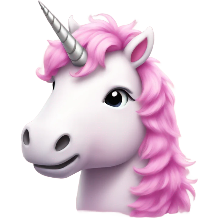 A pink fluffy unicorn emoji