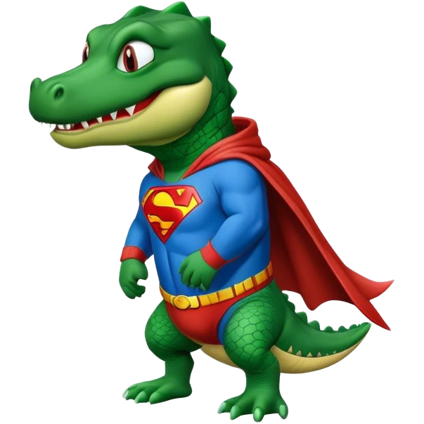 Gator wearing Superman hoodie emoji