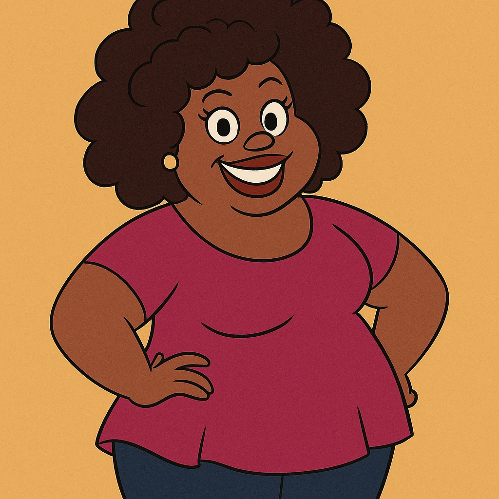 Nicole Byer as a cartoon character in a general illustration style emoji