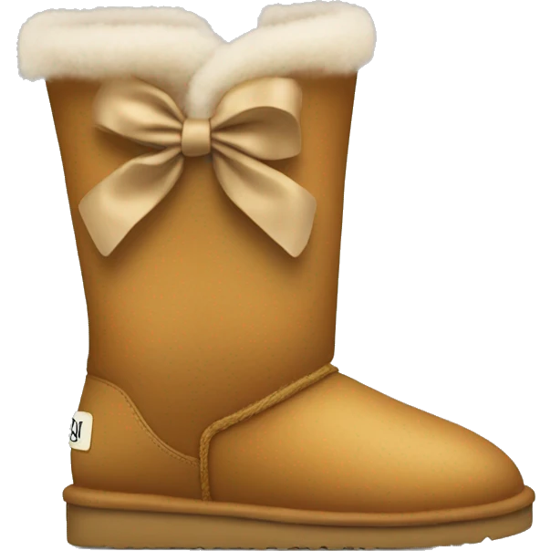 Uggs boots with a little tan bow on the side emoji