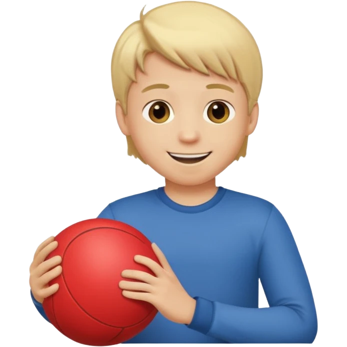 a son with blond hair playing a ball  emoji