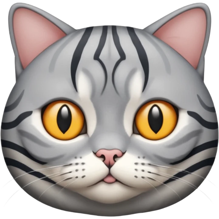Generate an emoji of a British Shorthair cat with a gray stripe emoji