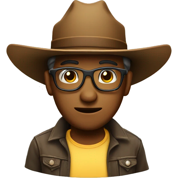 nerd emoji but with cowboy hat emoji