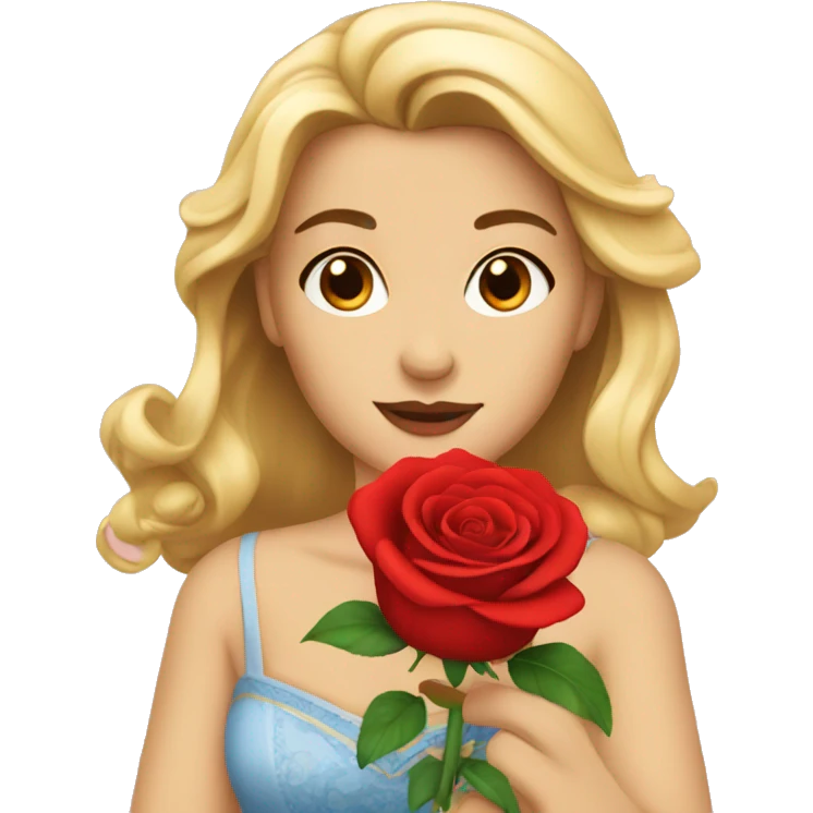 Belle with red rose emoji