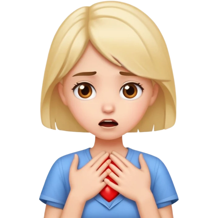 Offended and surprised girl with her hand on her heart  emoji