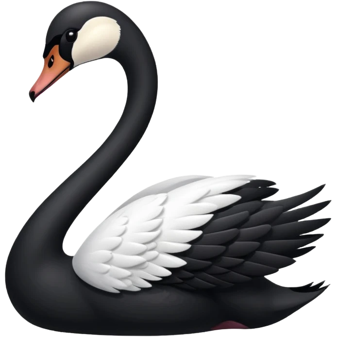 black and white swan emoji
