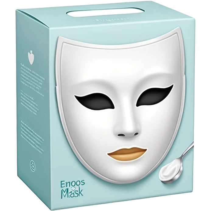 a beauty box of skincare white mask packs emoji