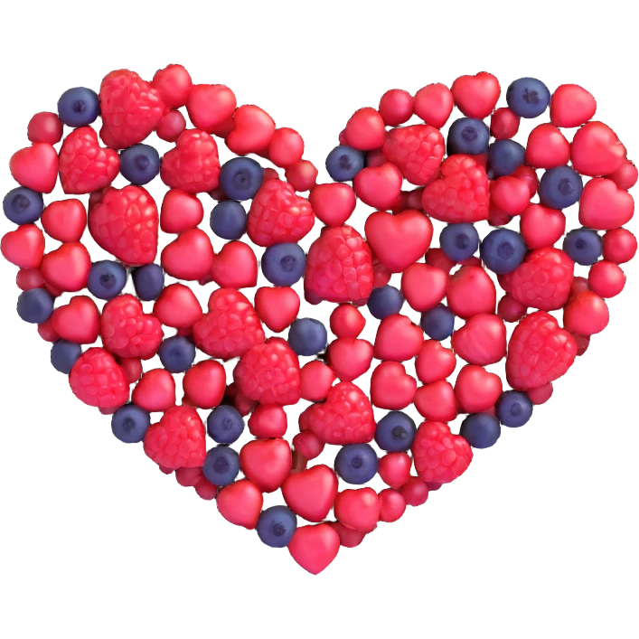 heart shape made out of berries emoji