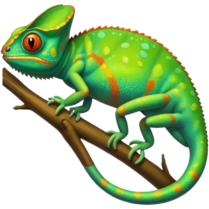 Camaleón colores pero con verde emoji