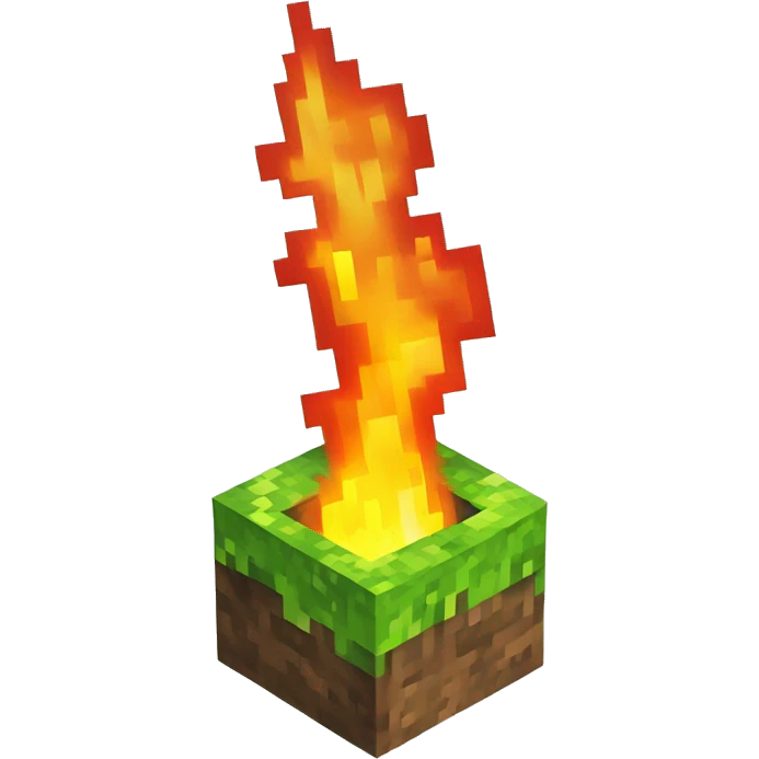 Minecraft creeper on fire emoji