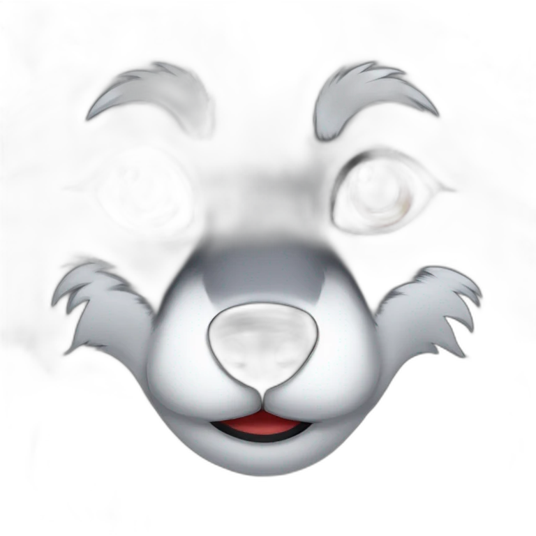  Wolf black fur girl red eyes emoji