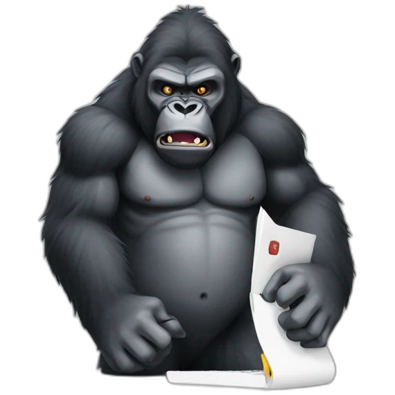 Angry gorilla typing  emoji