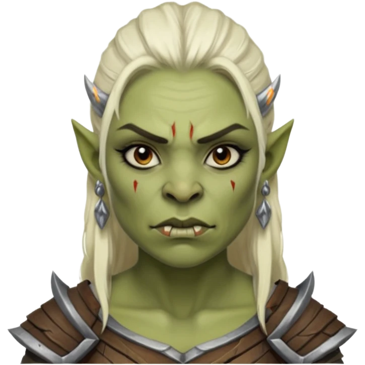 ESO female orc warrior with lashes and earrings emoji