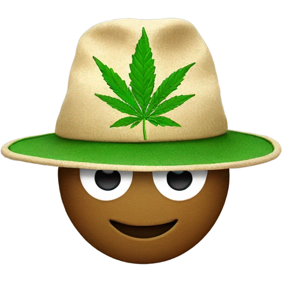 Cannabis leaf wearing a hat emoji