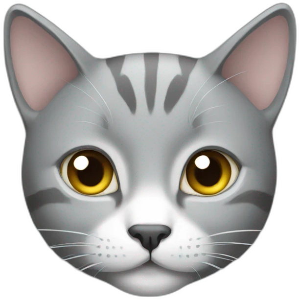 Grey cat with some white emoji