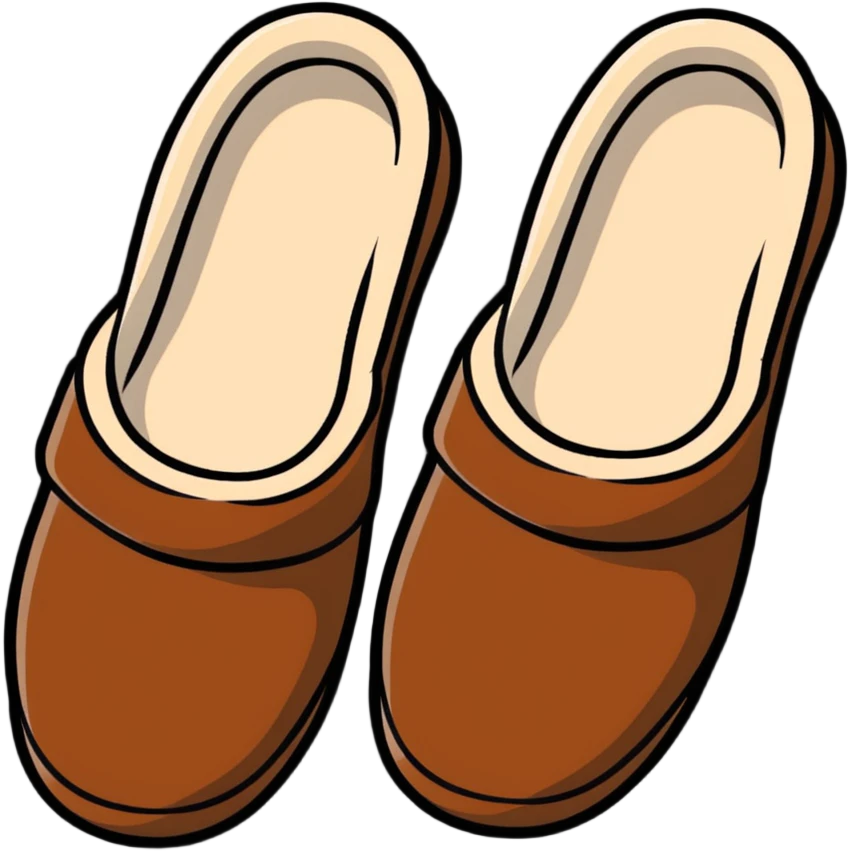 coffee brown fuzzy slippers emoji