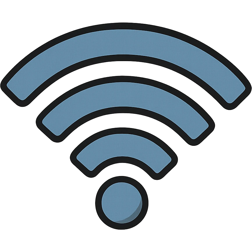 wireless symbol, animated style, simple emoji