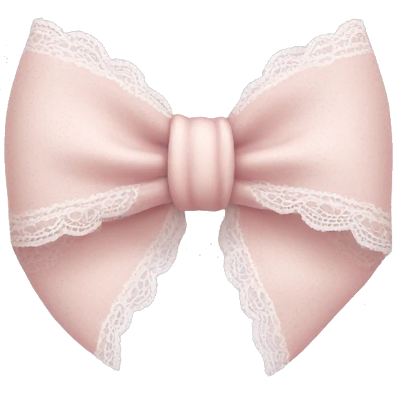 light pink bow with white lace  emoji