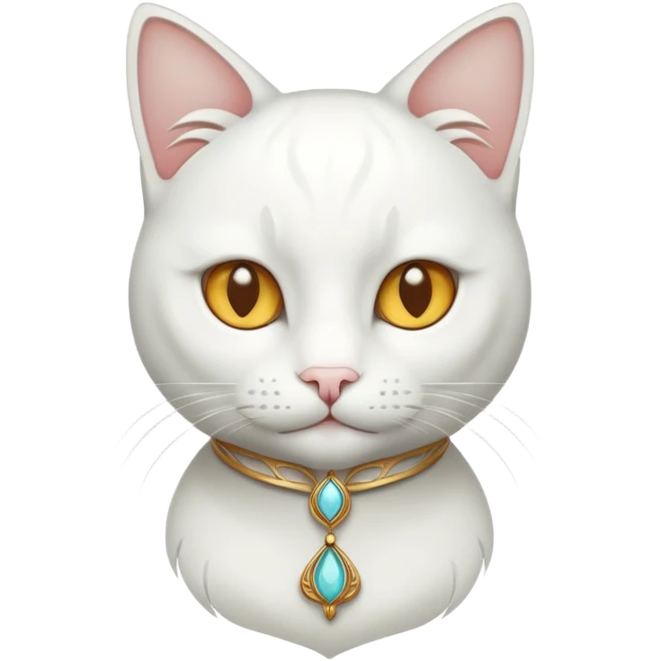 White Cat art nouveau emoji
