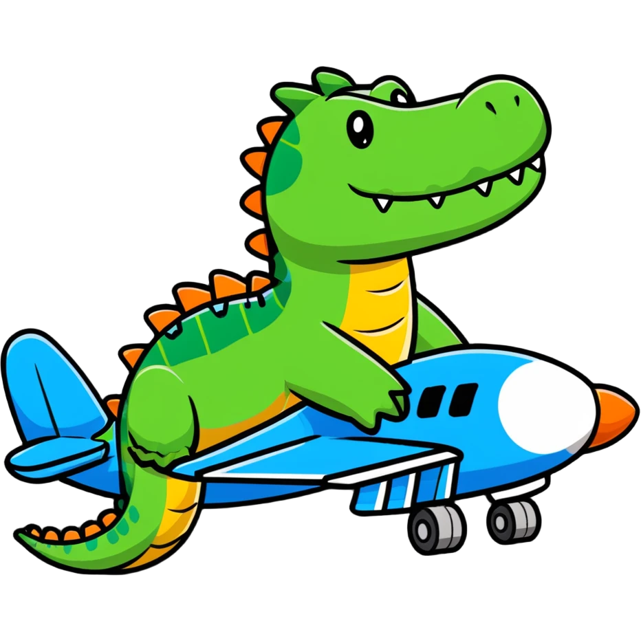 crocodile with airplane emoji