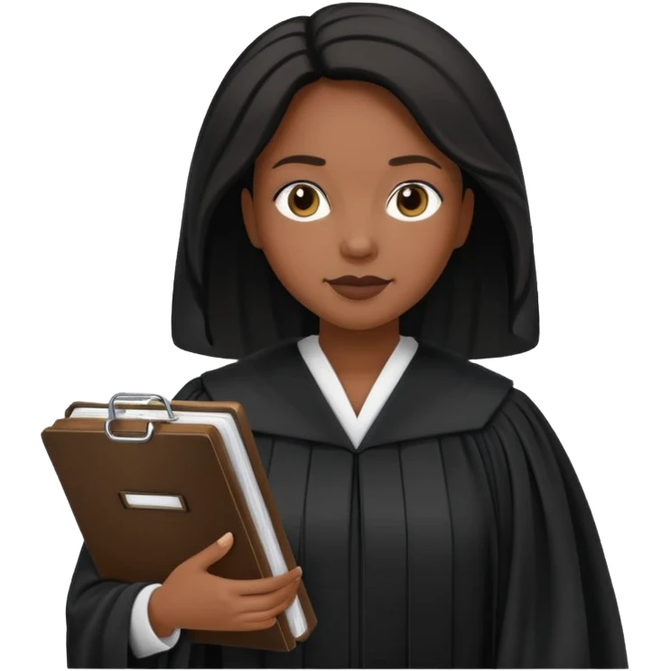 YARGIÇ KADIN ELİNDE DOSYA VAR,YARGIÇ KIYAFETİ GİYİNB ZENCİ OLSUN emoji