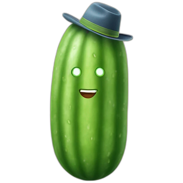 cucumber with hat emoji