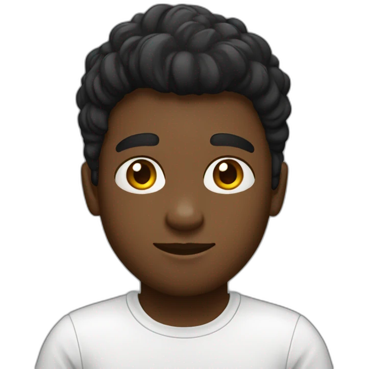 joven con pelo negro y remera blanca emoji