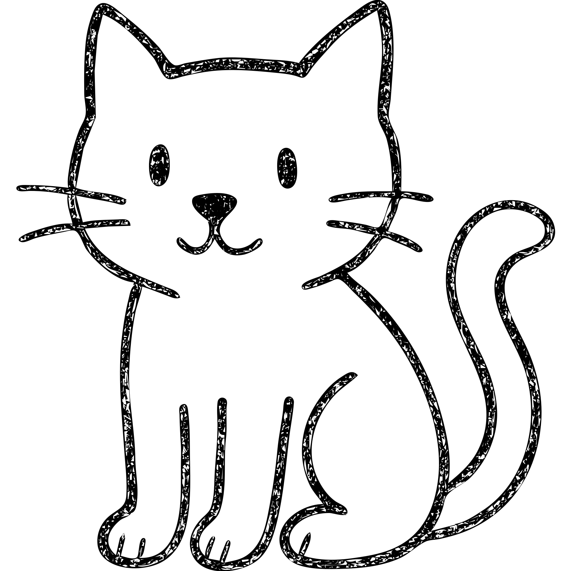 hand drawn outlined cat icon emoji