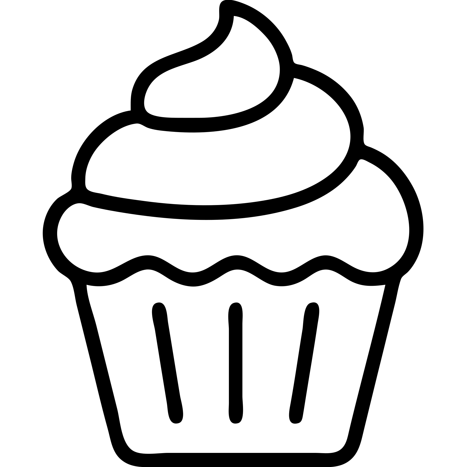 cupcake with pink icing outlined icon emoji