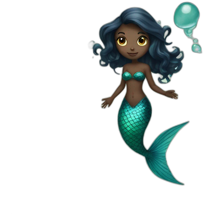 mermaid poisson noir girl emoji