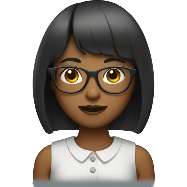 girl with glasses and bangs emoji