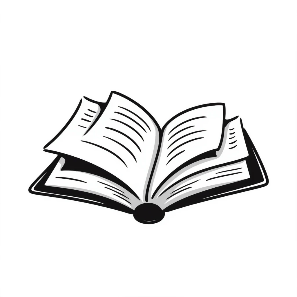 hand-drawn doodle of a book emoji