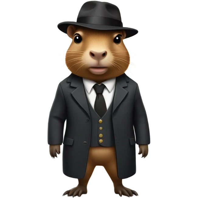 capybara secret agent brown fedora emoji