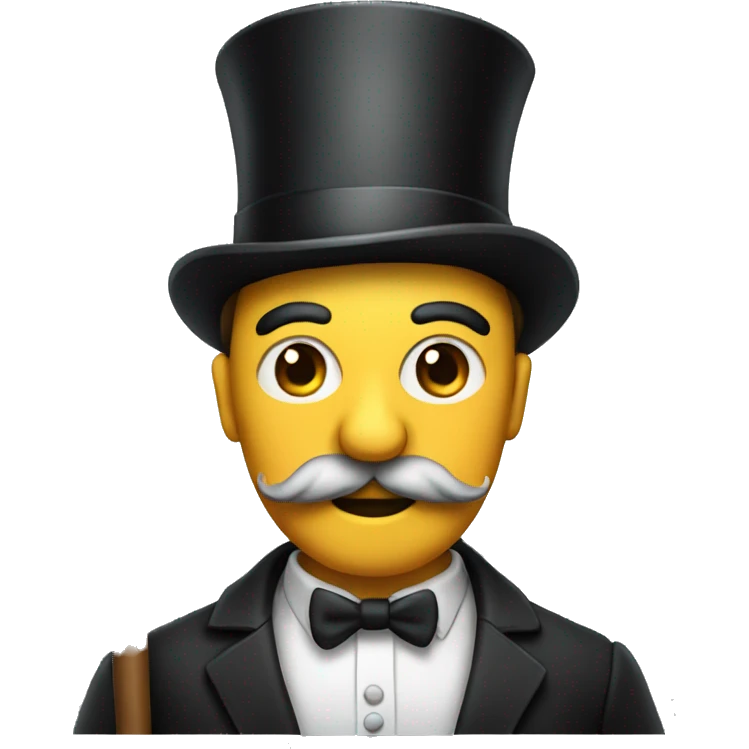main with top hat and a mustache and a cane emoji