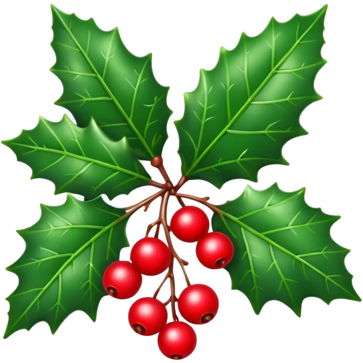 Small Christmas holly emoji