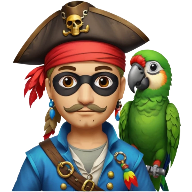 pirate and parrot emoji